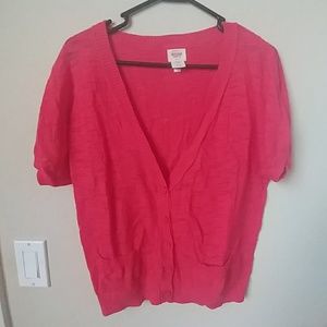 Coral / Pink Short Slv Cardigan